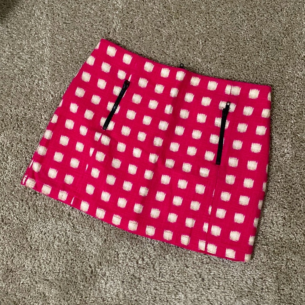 Topshop miniskirt size 8 checkered pink/cream